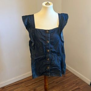 Denim smock tank top